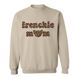 French Bulldog Embroidered Crewneck | Leopard Frenchie Mom Embroidered Applique Crewneck