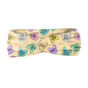 frenchie candy heart knot headband