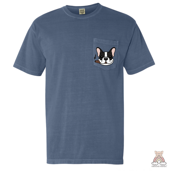 Frenchie With Cigar Pocket Tee