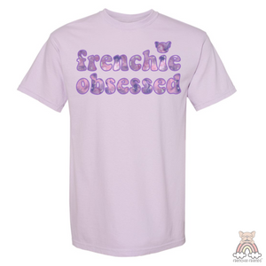 French Bulldog Embroidered T-Shirt |  Frenchie Obsessed Embroidered  T-Shirt