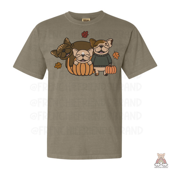 French Bulldog Graphic T-Shirt | Frenchies Of Fall T-Shirt