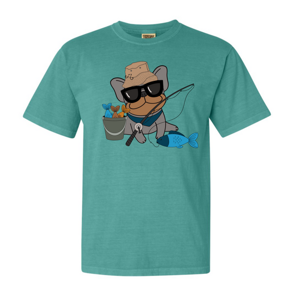 French Bulldog Graphic T-Shirt | Gone Fishing Frenchie T-Shirt