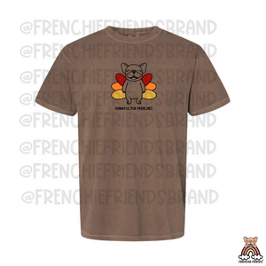 French Bulldog Embroidered T-Shirt | Thankful For My Frenchie Embroidered T-Shirt